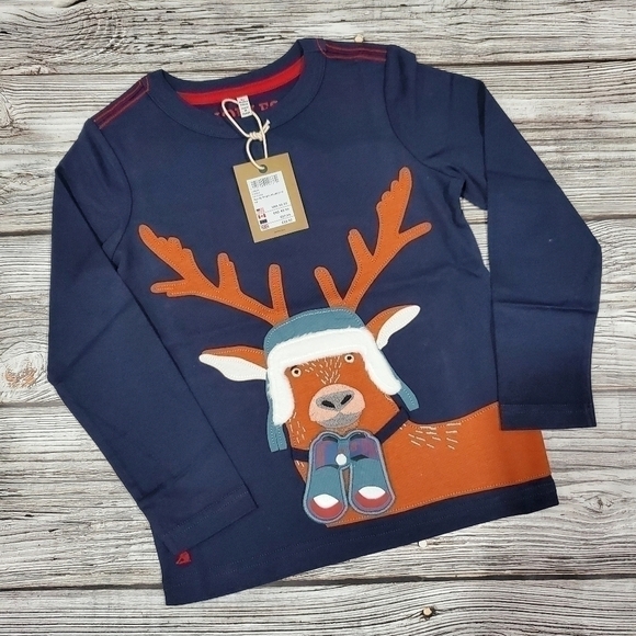 Joules Reindeer Moose Top Christmas Holiday Top Size 5 NWT - Picture 1 of 9